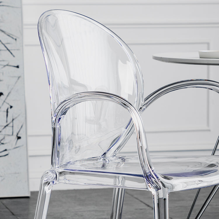 Nordic Style Acrylic Arm Dining Chair for Restaurant, 17-inch Height