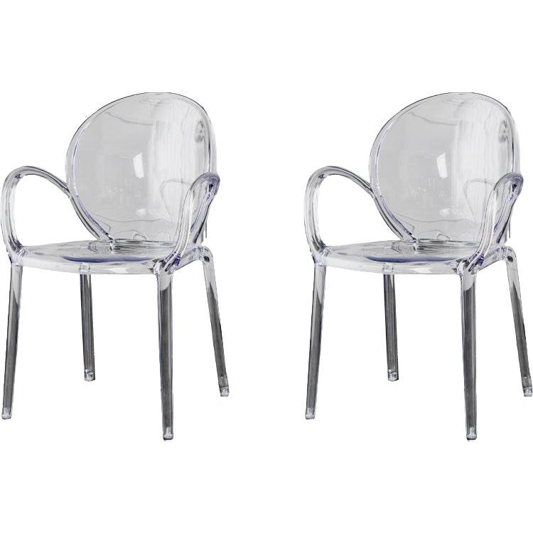 Nordic Style Acrylic Arm Dining Chair for Restaurant, 17-inch Height
