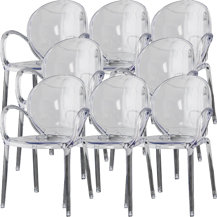 Nordic Style Acrylic Arm Dining Chair for Restaurant, 17-inch Height