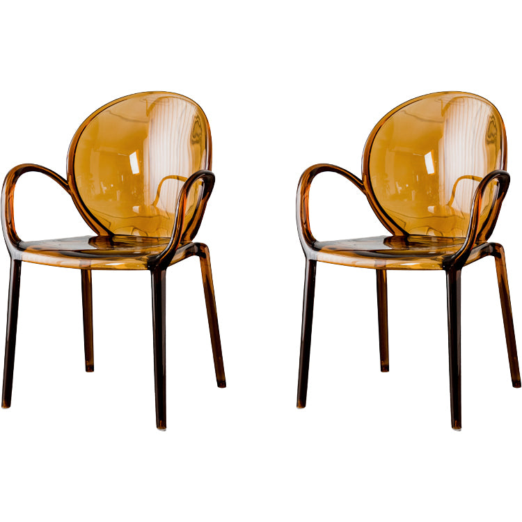 Nordic Style Acrylic Arm Dining Chair for Restaurant, 17-inch Height