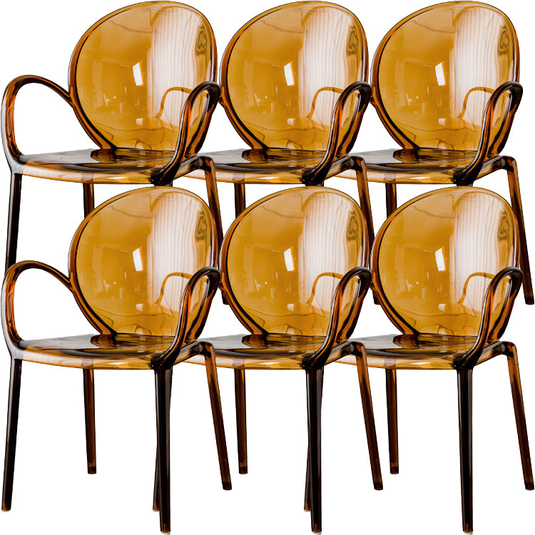 Nordic Style Acrylic Arm Dining Chair for Restaurant, 17-inch Height