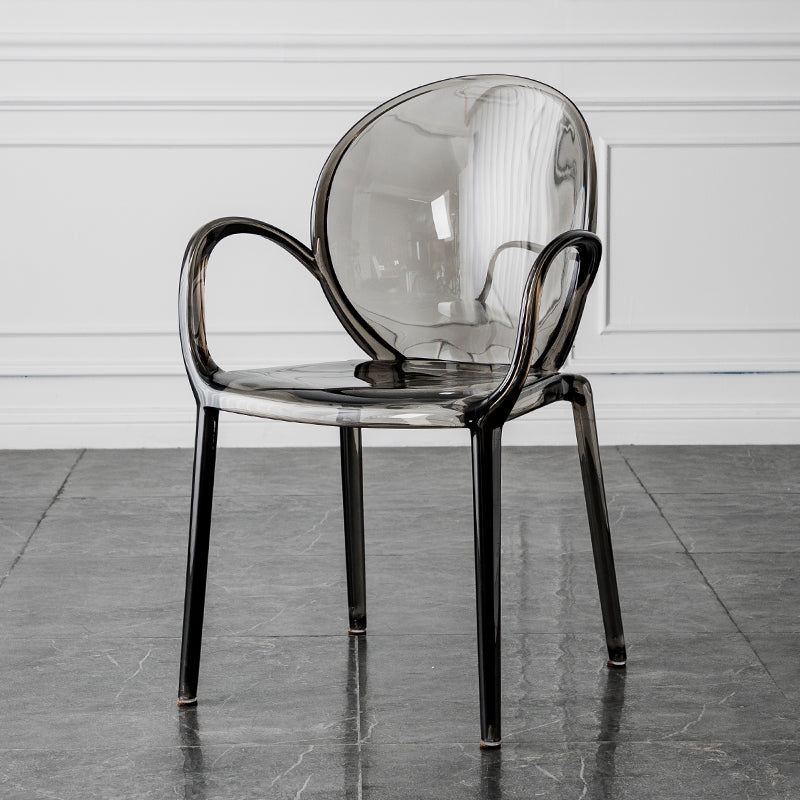 Nordic Style Acrylic Arm Dining Chair for Restaurant, 17-inch Height
