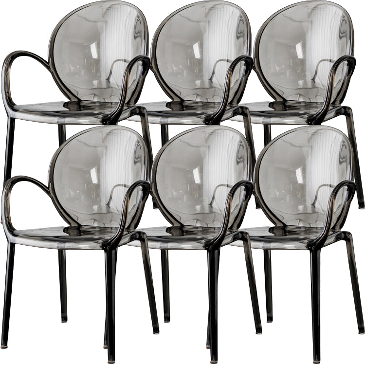 Nordic Style Acrylic Arm Dining Chair for Restaurant, 17-inch Height