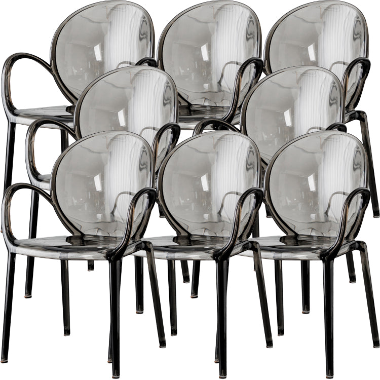 Nordic Style Acrylic Arm Dining Chair for Restaurant, 17-inch Height