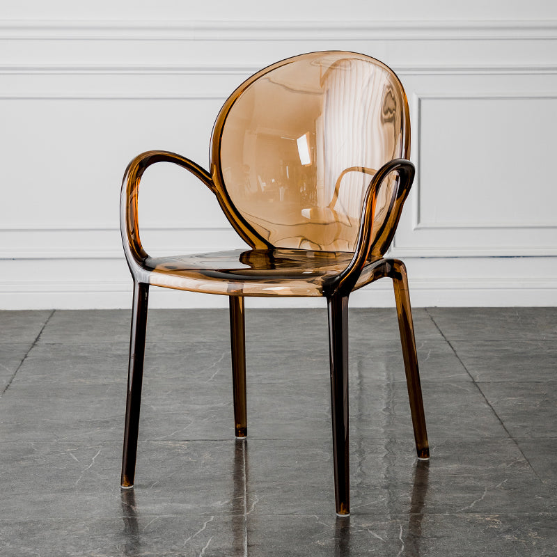Nordic Style Acrylic Arm Dining Chair for Restaurant, 17-inch Height
