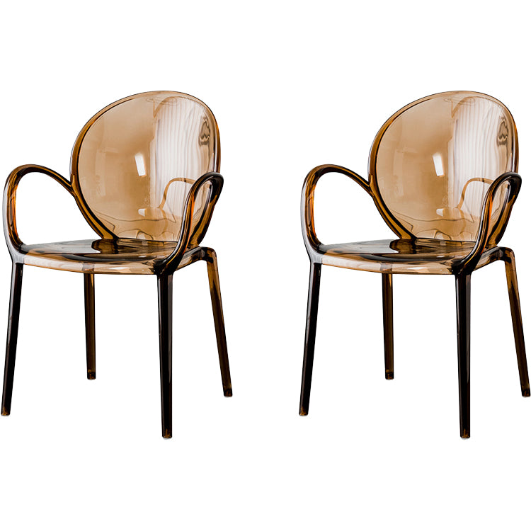 Nordic Style Acrylic Arm Dining Chair for Restaurant, 17-inch Height