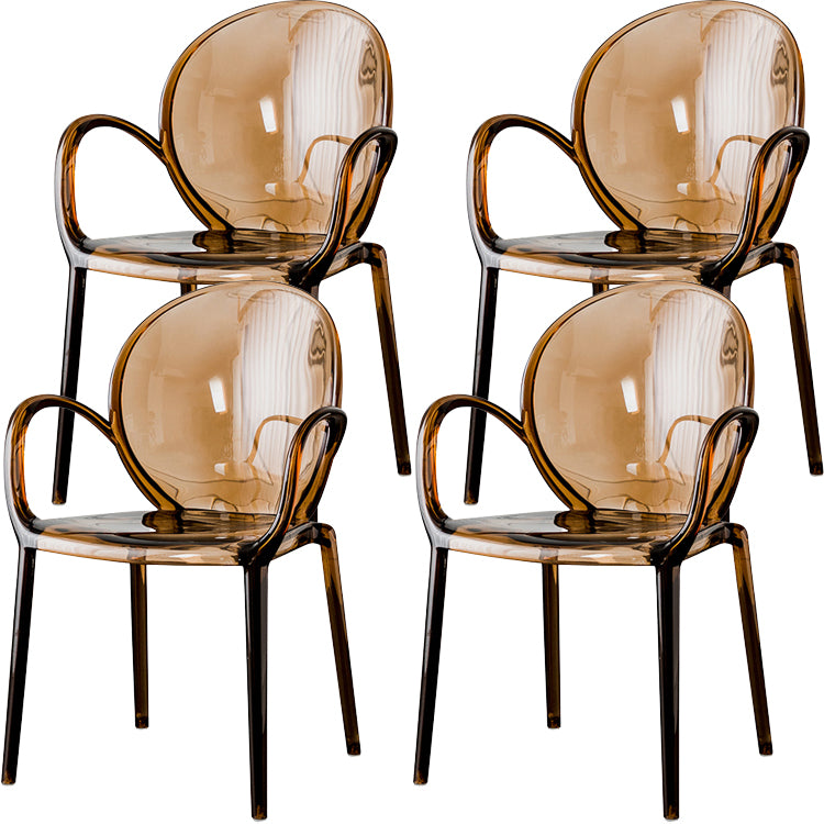 Nordic Style Acrylic Arm Dining Chair for Restaurant, 17-inch Height
