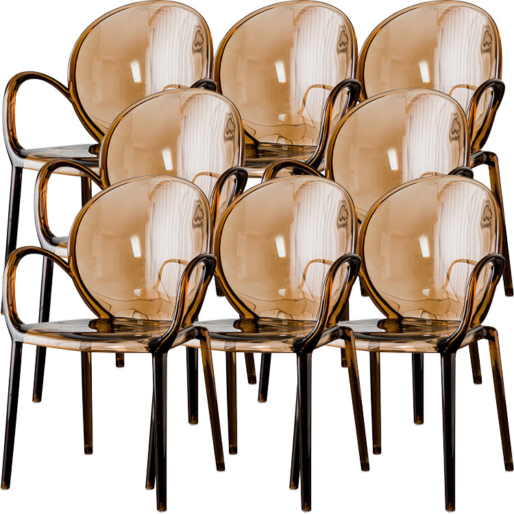 Nordic Style Acrylic Arm Dining Chair for Restaurant, 17-inch Height