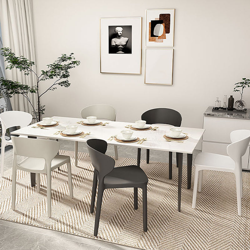 Modern Plastic Chair Open Back Indoor Dining Arm Chair for Dinning Room