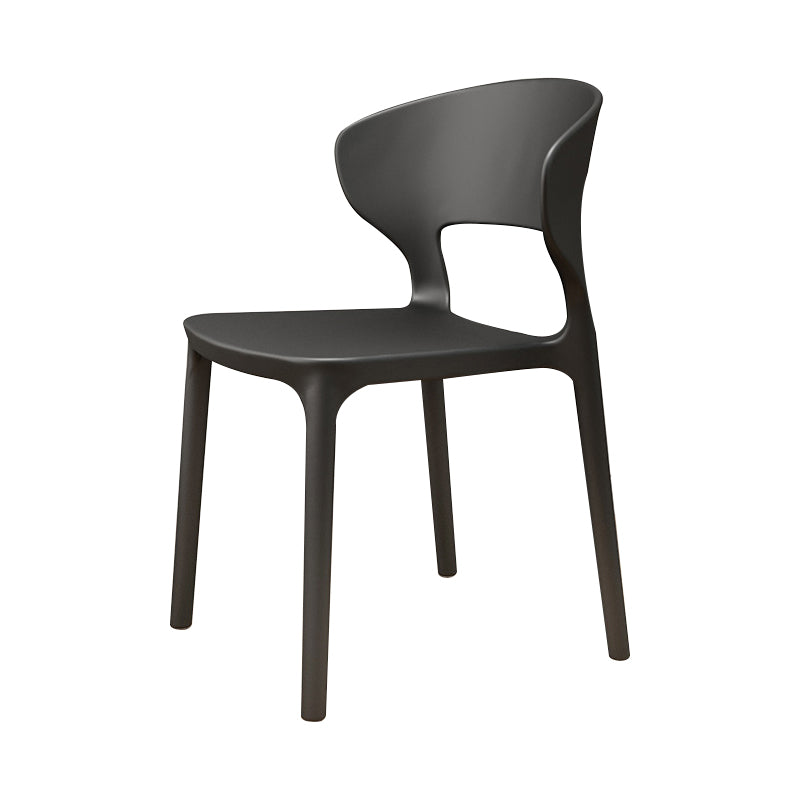 Modern Plastic Chair Open Back Indoor Dining Arm Chair for Dinning Room