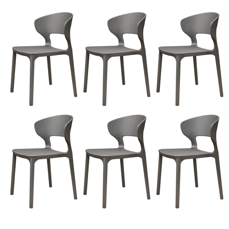 Modern Plastic Chair Open Back Indoor Dining Arm Chair for Dinning Room
