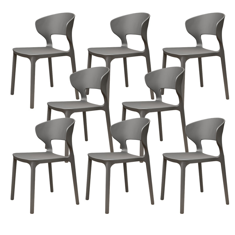 Modern Plastic Chair Open Back Indoor Dining Arm Chair for Dinning Room