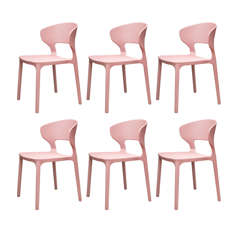 Modern Plastic Chair Open Back Indoor Dining Arm Chair for Dinning Room