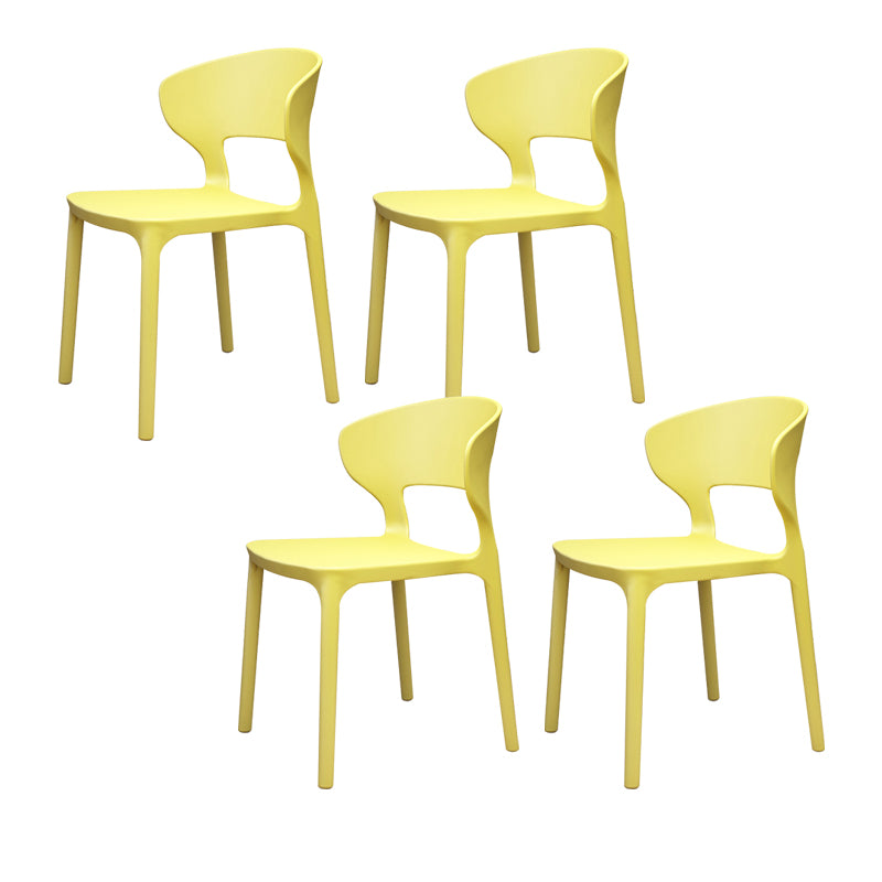 Modern Plastic Chair Open Back Indoor Dining Arm Chair for Dinning Room