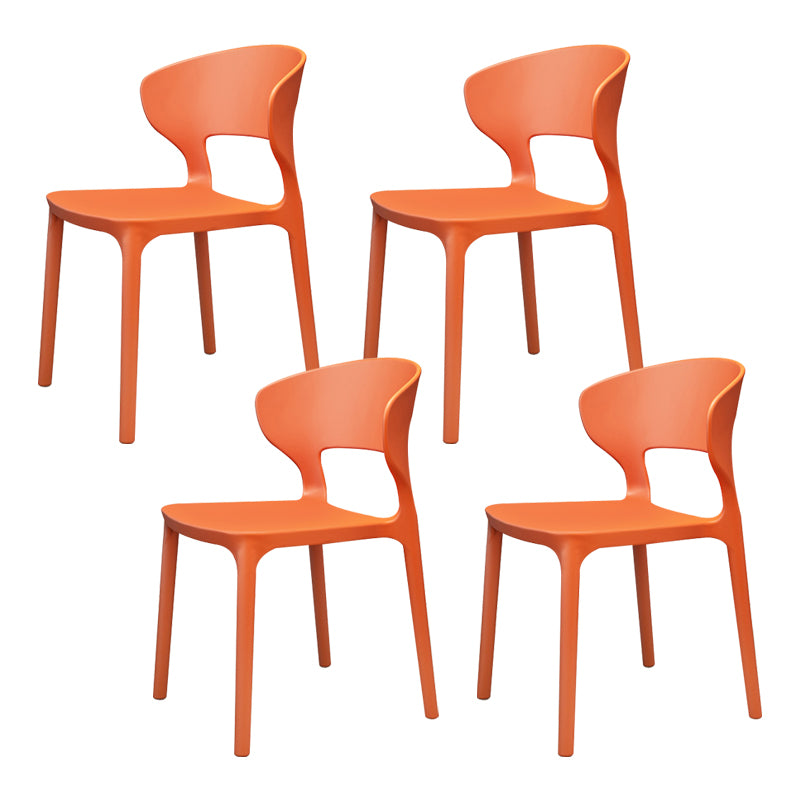 Modern Plastic Chair Open Back Indoor Dining Arm Chair for Dinning Room