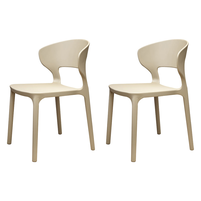 Modern Plastic Chair Open Back Indoor Dining Arm Chair for Dinning Room