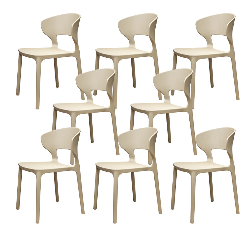 Modern Plastic Chair Open Back Indoor Dining Arm Chair for Dinning Room