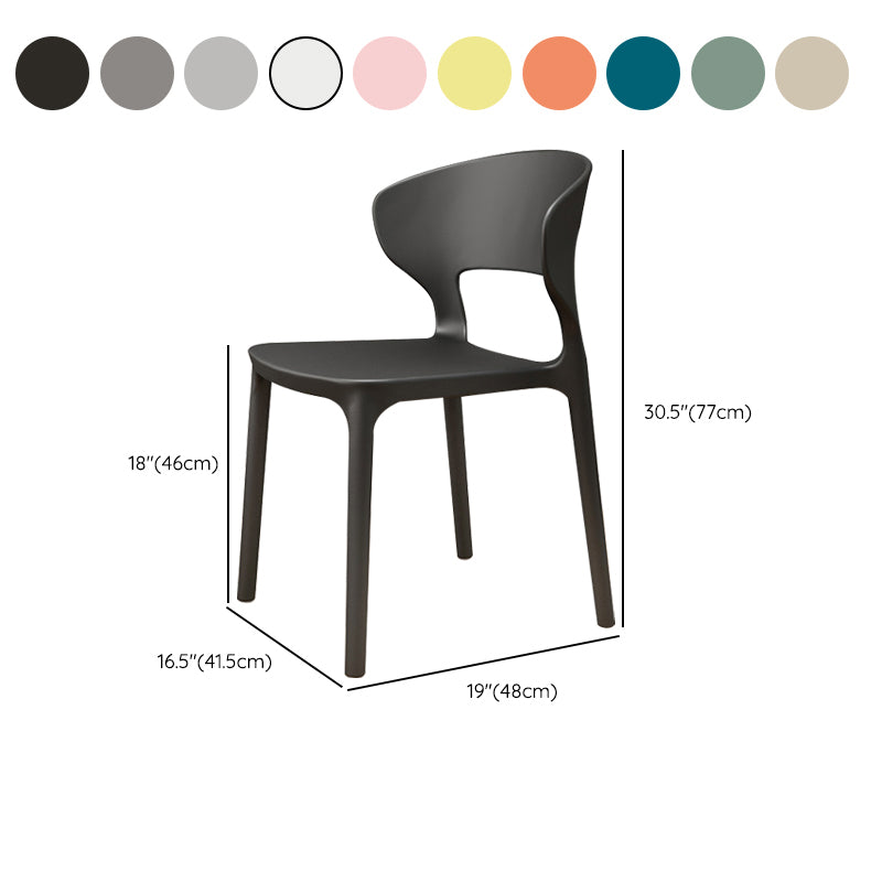Modern Plastic Chair Open Back Indoor Dining Arm Chair for Dinning Room