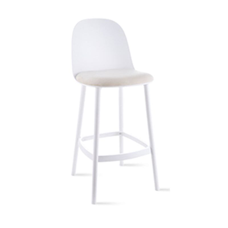 Contemporary Low Back Indoor Armless Plastic Bar Stool with Footrest