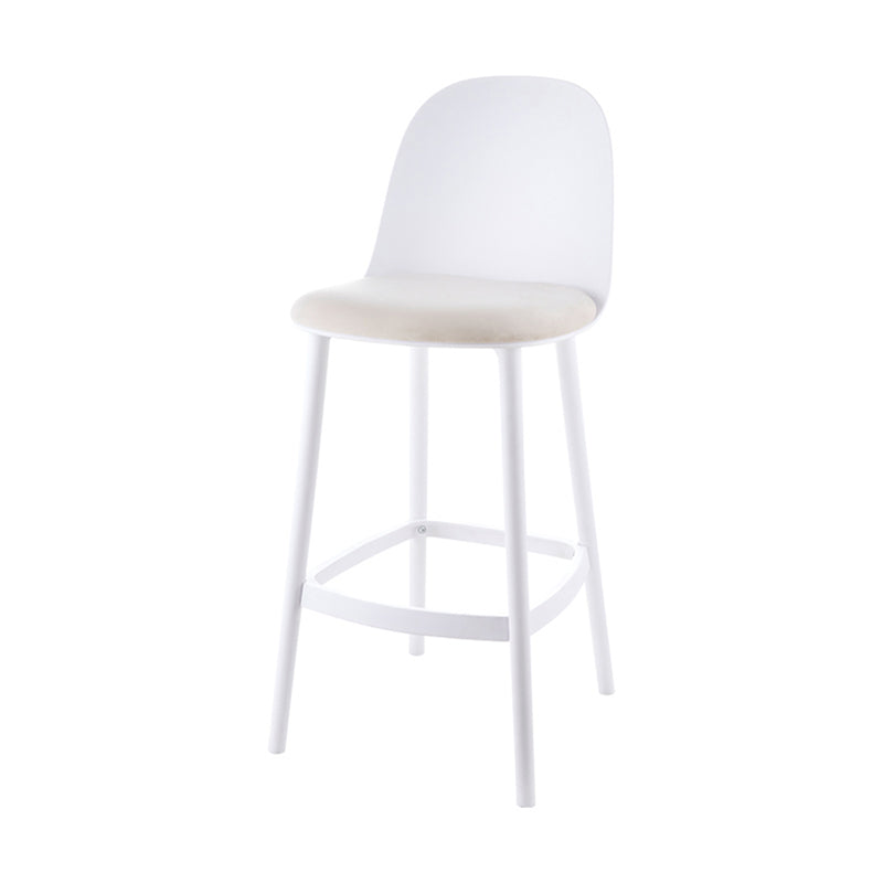 Contemporary Low Back Indoor Armless Plastic Bar Stool with Footrest
