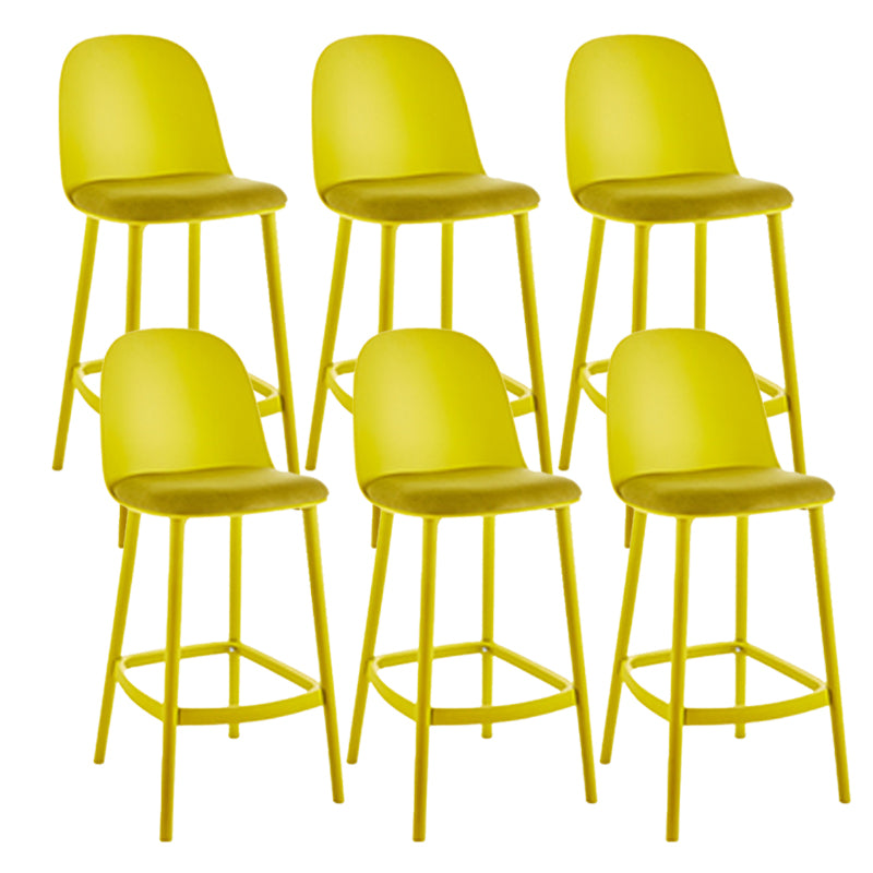 Contemporary Low Back Indoor Armless Plastic Bar Stool with Footrest
