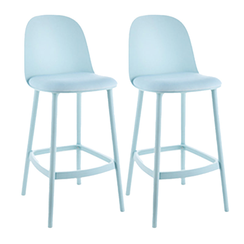 Contemporary Low Back Indoor Armless Plastic Bar Stool with Footrest