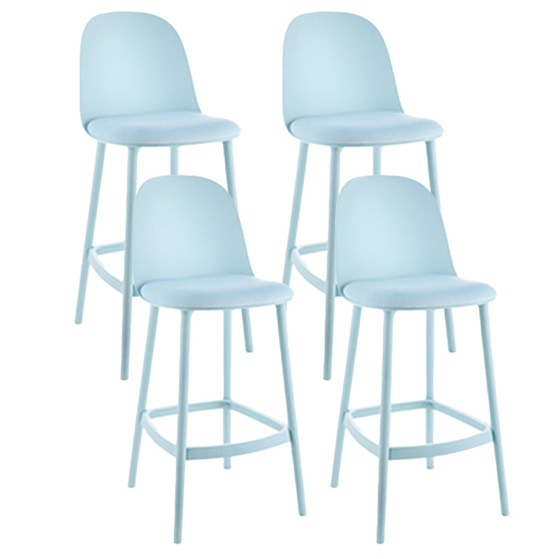 Contemporary Low Back Indoor Armless Plastic Bar Stool with Footrest