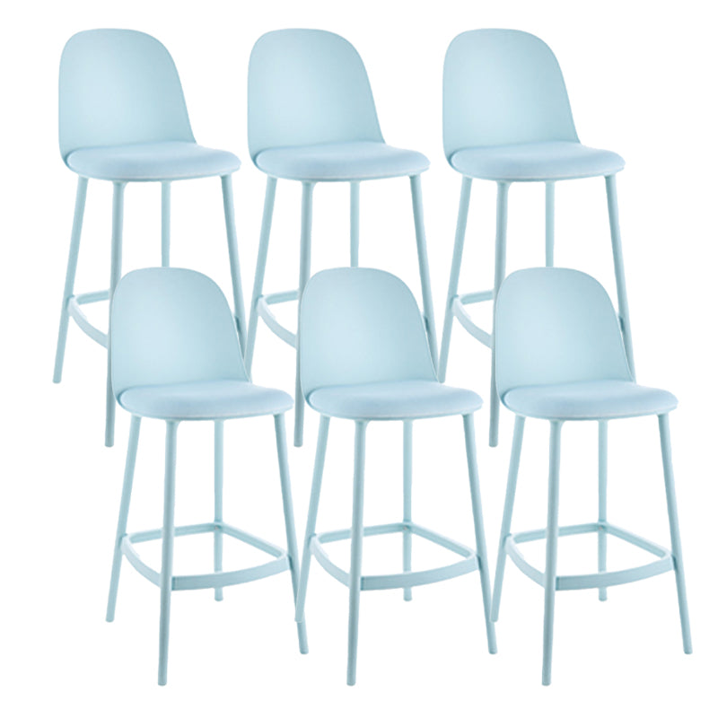 Contemporary Low Back Indoor Armless Plastic Bar Stool with Footrest