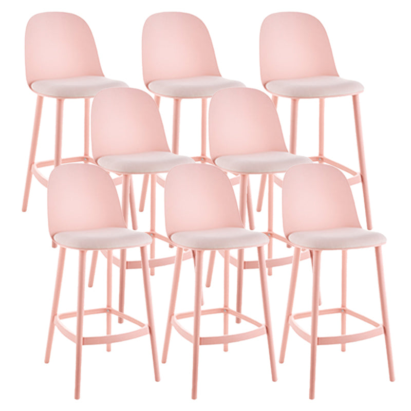 Contemporary Low Back Indoor Armless Plastic Bar Stool with Footrest