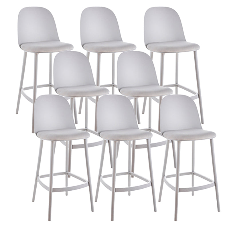 Contemporary Low Back Indoor Armless Plastic Bar Stool with Footrest