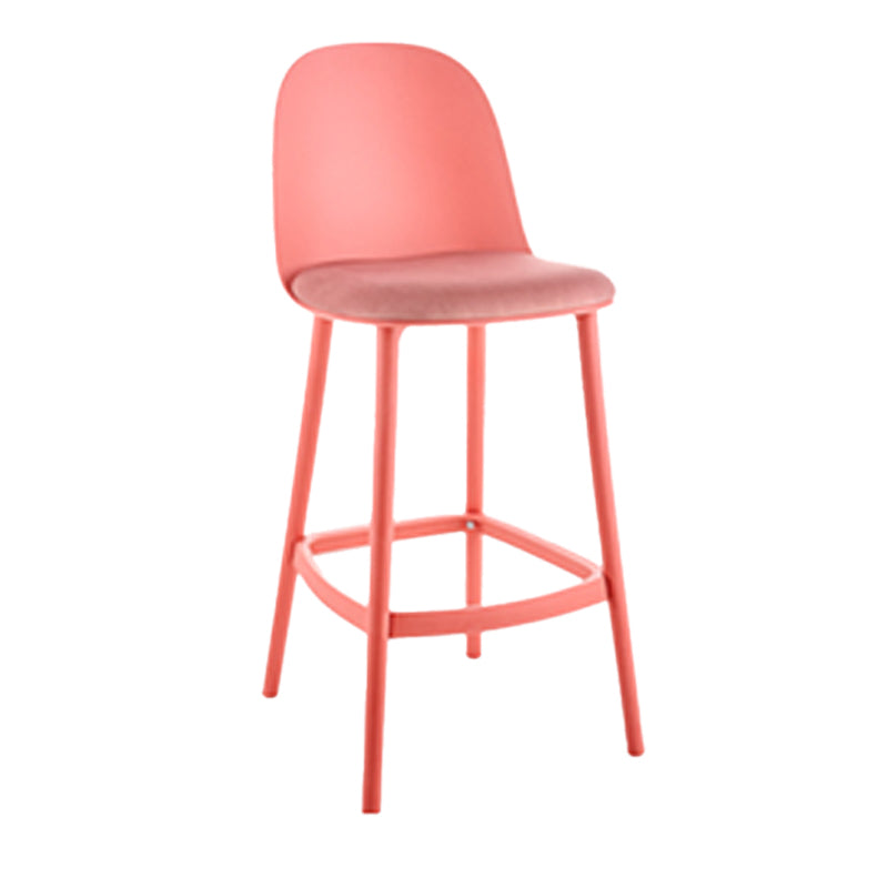 Contemporary Low Back Indoor Armless Plastic Bar Stool with Footrest