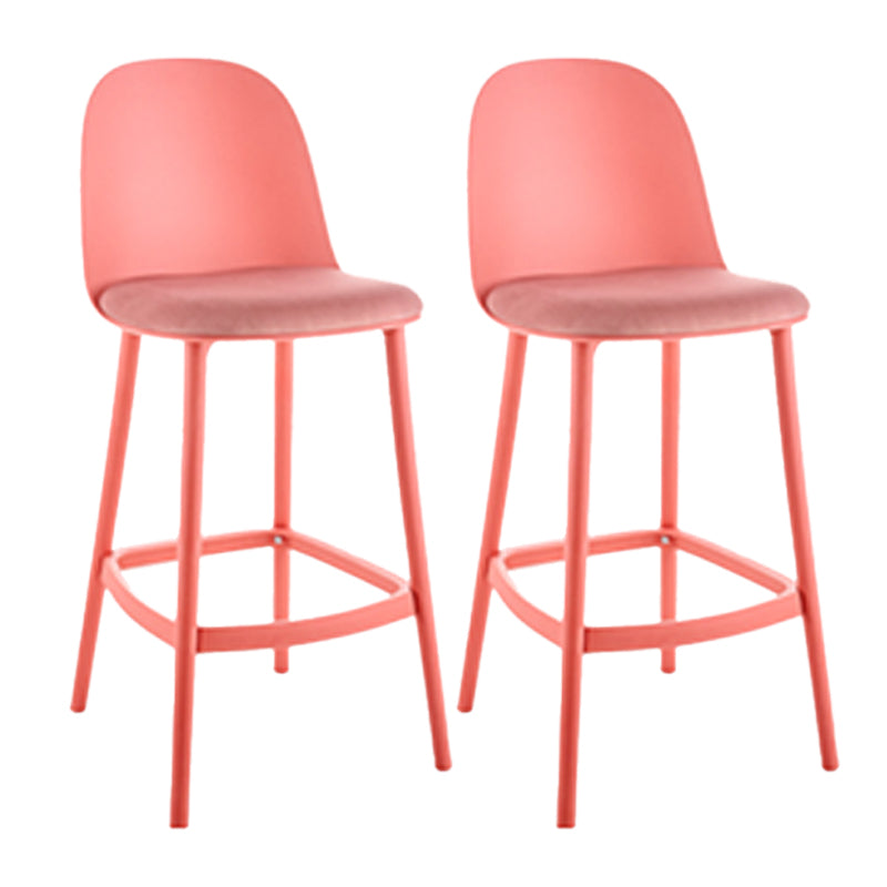 Contemporary Low Back Indoor Armless Plastic Bar Stool with Footrest