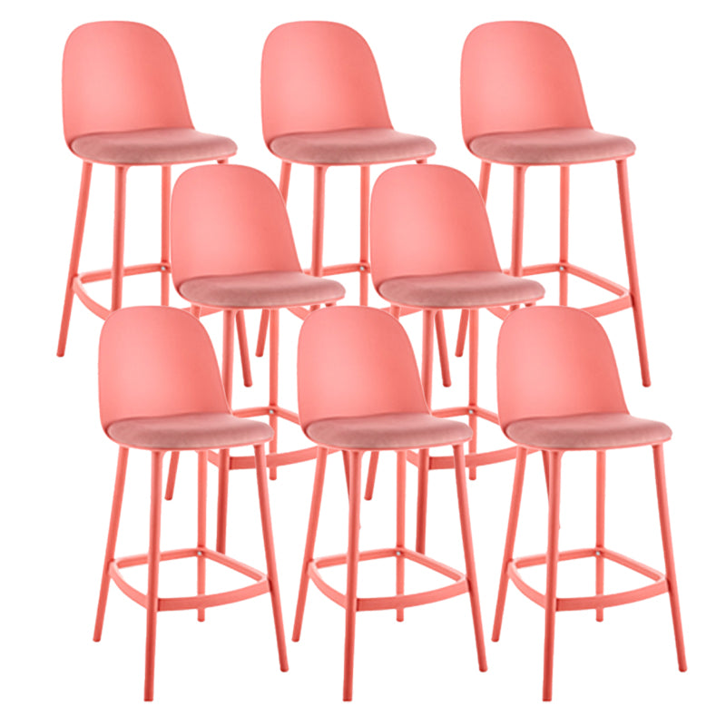 Contemporary Low Back Indoor Armless Plastic Bar Stool with Footrest