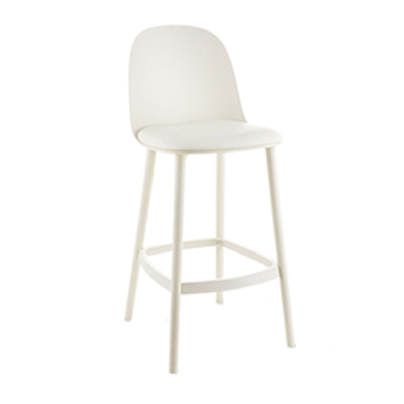 Contemporary Low Back Indoor Armless Plastic Bar Stool with Footrest