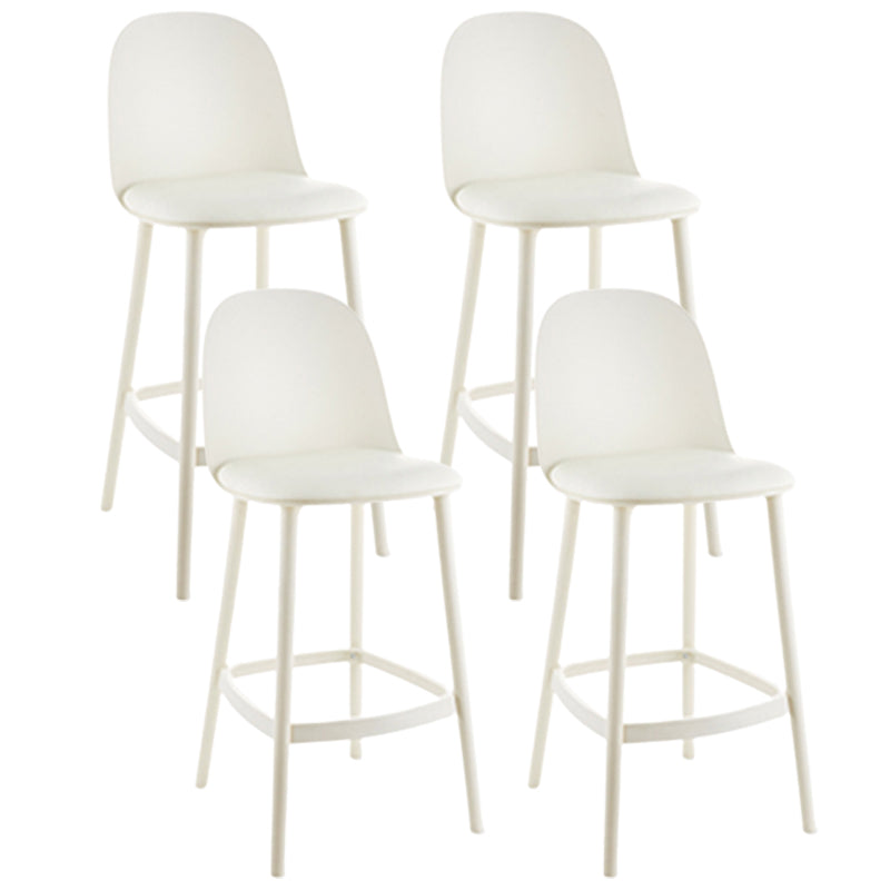 Contemporary Low Back Indoor Armless Plastic Bar Stool with Footrest