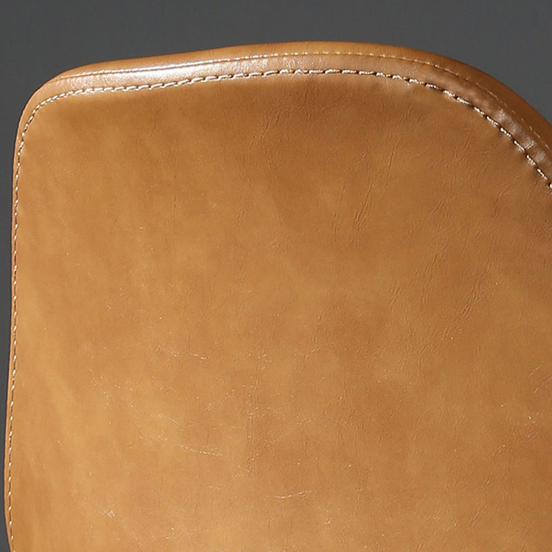 Modern Faux Leather Low Back Bucket Bar Stools with Metal Base