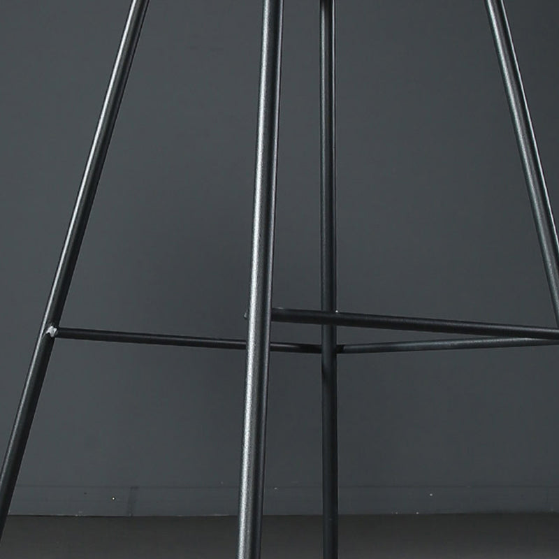 Modern Faux Leather Low Back Bucket Bar Stools with Metal Base