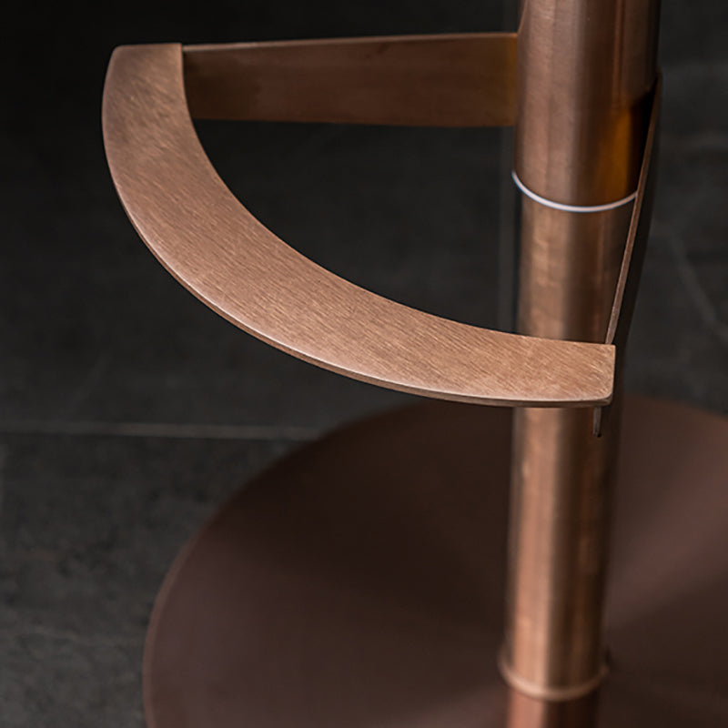 Modern Style Adjustable Counter Stool with Leather Cushion and Single Leg