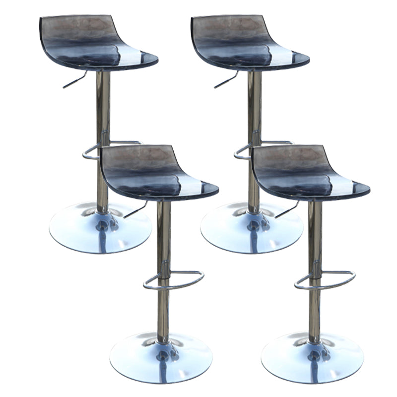 Low Back Armless Adjustable Height Swivel Bar Stool with Footrest