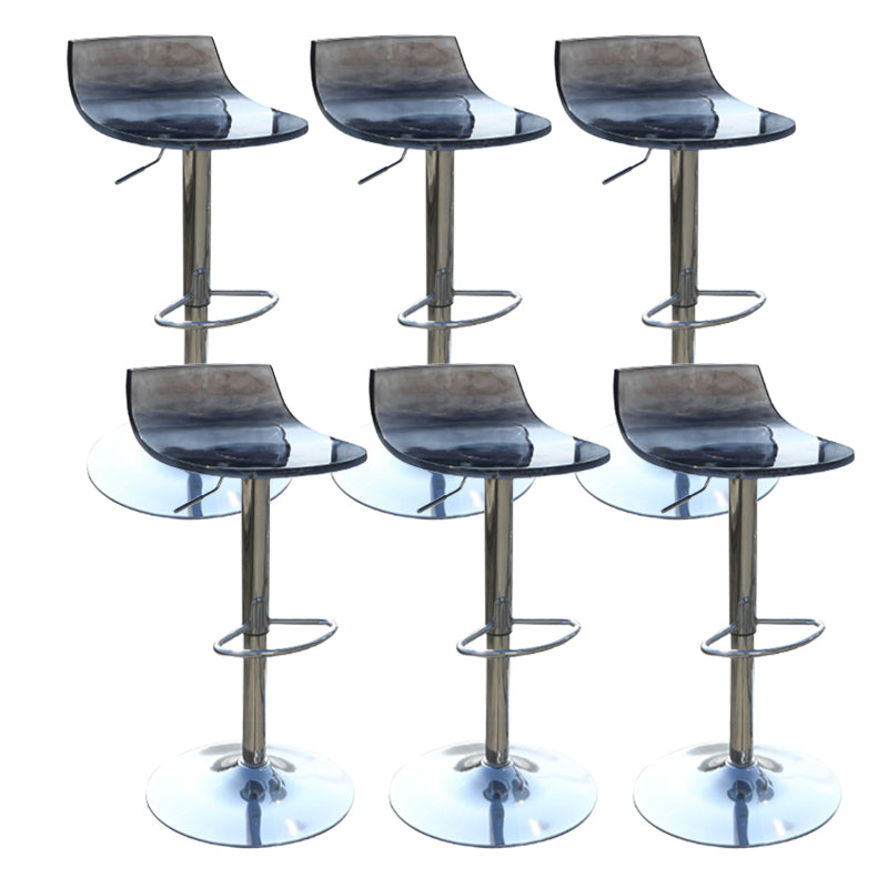 Low Back Armless Adjustable Height Swivel Bar Stool with Footrest