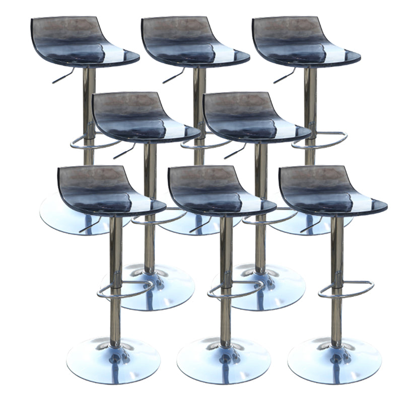 Low Back Armless Adjustable Height Swivel Bar Stool with Footrest