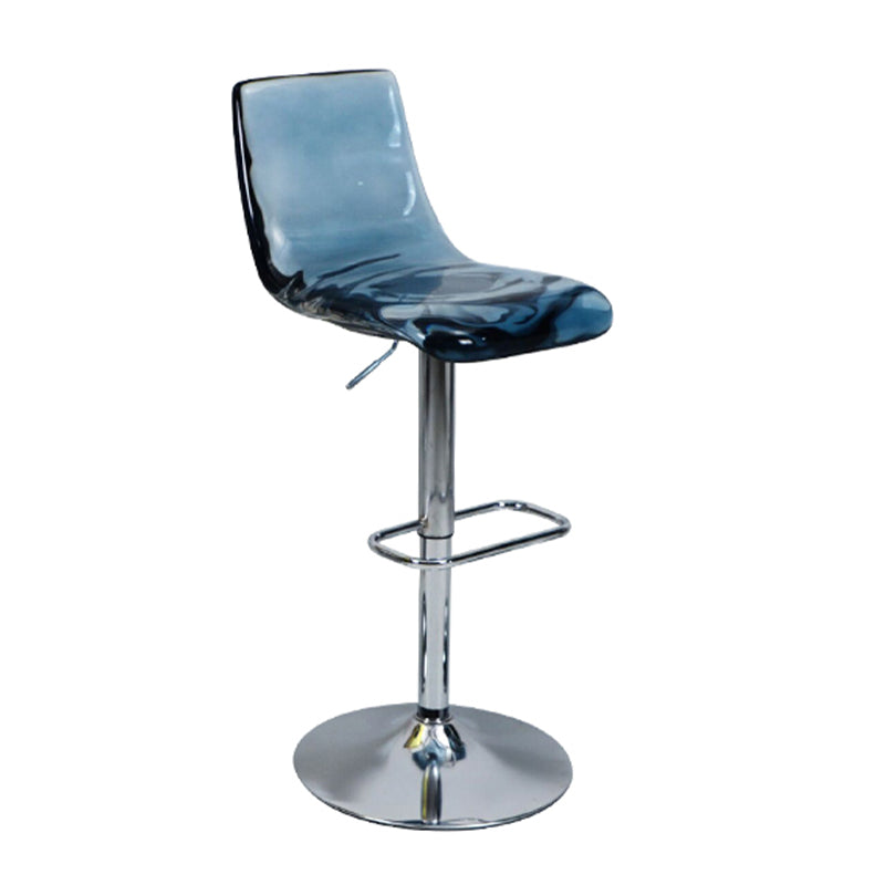 Low Back Armless Adjustable Height Swivel Bar Stool with Footrest