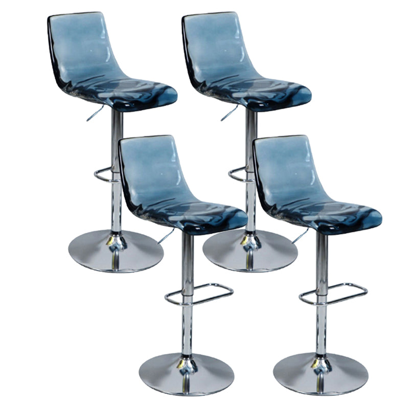 Low Back Armless Adjustable Height Swivel Bar Stool with Footrest