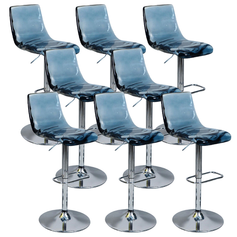 Low Back Armless Adjustable Height Swivel Bar Stool with Footrest