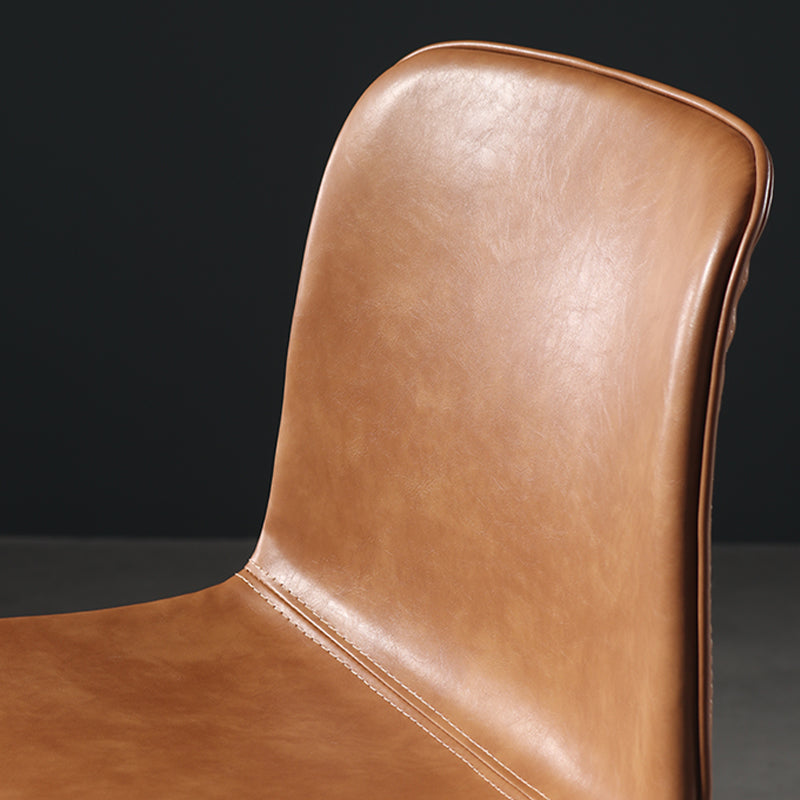 Contemporary Backrest Faux Leather Armless Bar Stool with Footrest