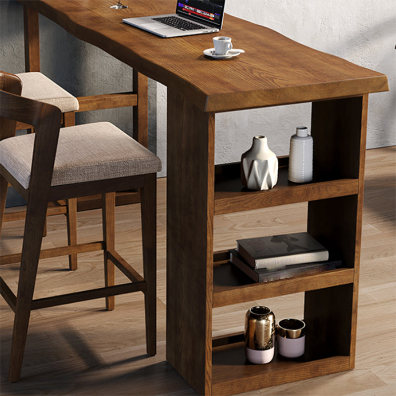 3 Pieces Counter Height Pub Set in Brown, Contemporary Solid Wood