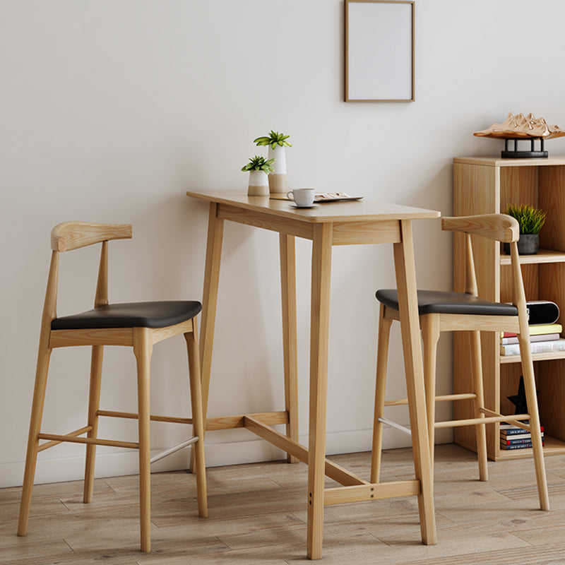 1/2/3 Pieces Counter Height Pub Set in Full Natural with Solid Wood