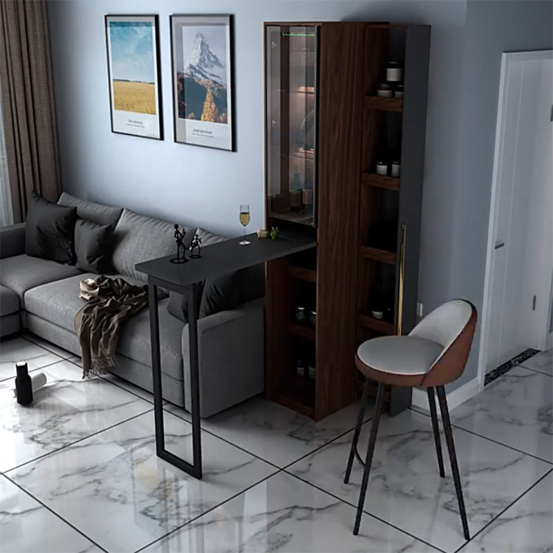 1/2/3 Pieces Counter Height Pub Set in Brown and Black, Modern