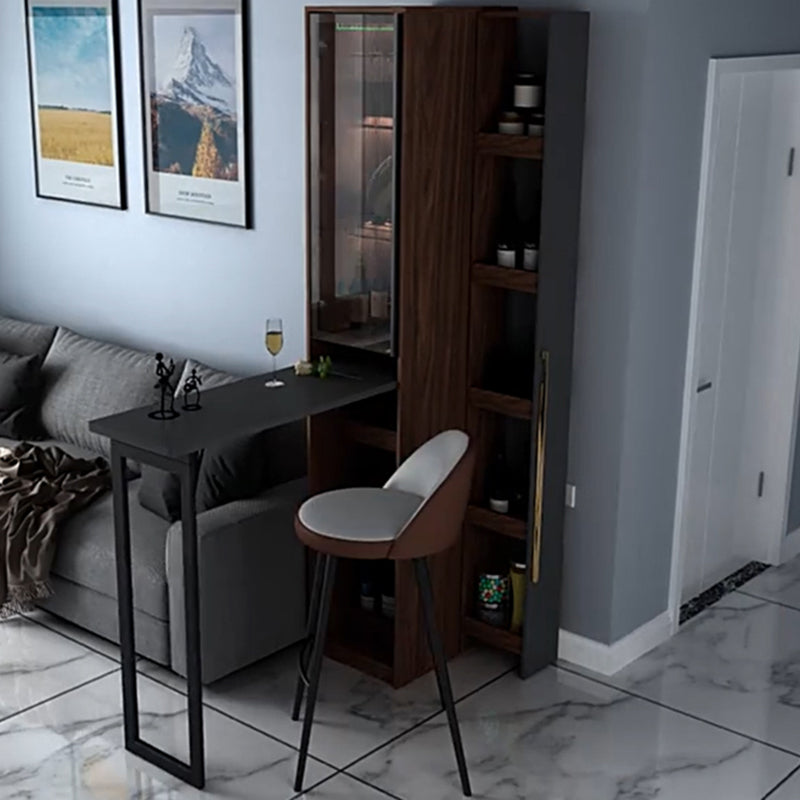 1/2/3 Pieces Counter Height Pub Set in Brown and Black, Modern