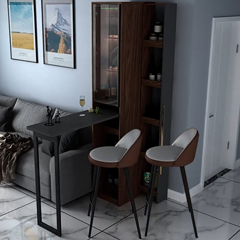 1/2/3 Pieces Counter Height Pub Set in Brown and Black, Modern